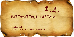 Pöstényi Lívia névjegykártya